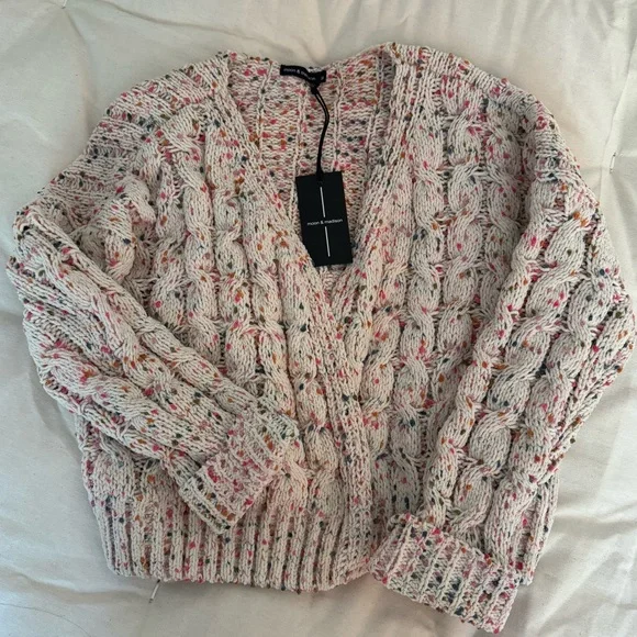 cream speckled knit sweater - Picture 1 of 5